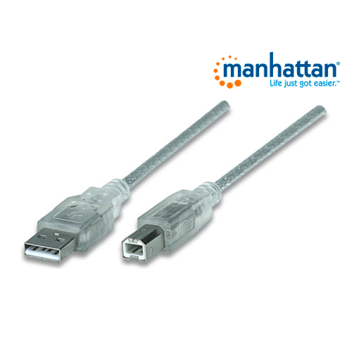 CABLE MANHATTAN USB V2.0 A-B 4.5M PLATA 340465 