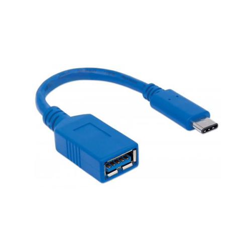 CABLE USB-C MANHATTAN CM-A HEMBRA 15CM AZUL 3AMP 353540