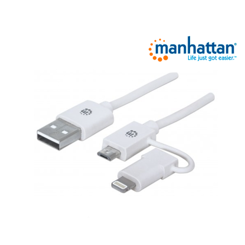 CABLE MANHATTAN ILYNK USB - MICRO USB/LIGHTNING IPHONE 5 390613