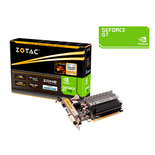 Tarjeta de video Zotac Nvidia GT 730 ZONE Ed 1GB DDR3 4895173605116