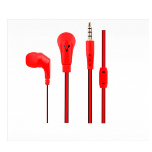 AUDIFONOS VORAGO EP-103 ROJO 3 5MM