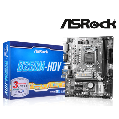 TARJETA MADRE ASROCK B250M-HDV DDR4 PCIE HDMI 6X USB3.0 SOC 1151 mATX 