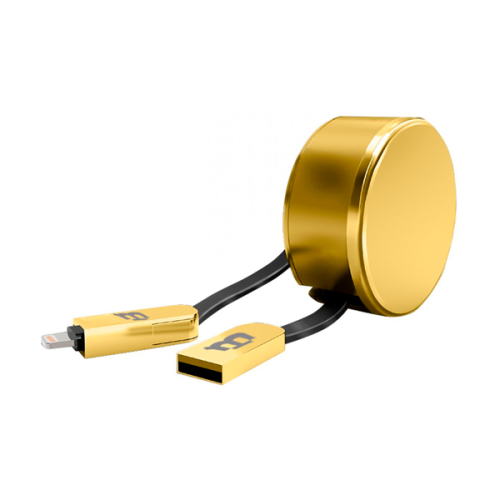 CABLE BLACKPCS CA-RETRACTIL V8 LIGHTNING ORO 1M 2 1A CAGMLPR-3 