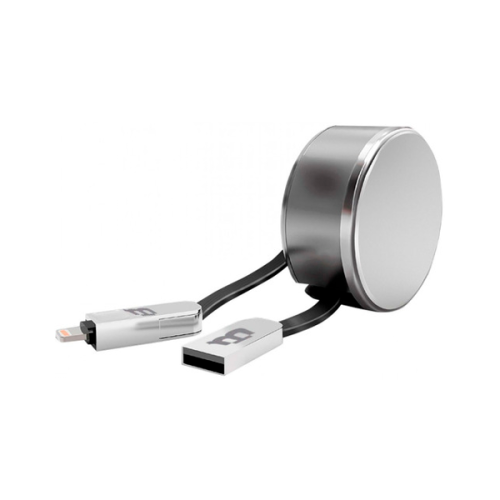 CABLE BLACKPCS CA-RETRACTIL V8 LIGHTNING PLATA 100 CM 2 1A CASMLPR-