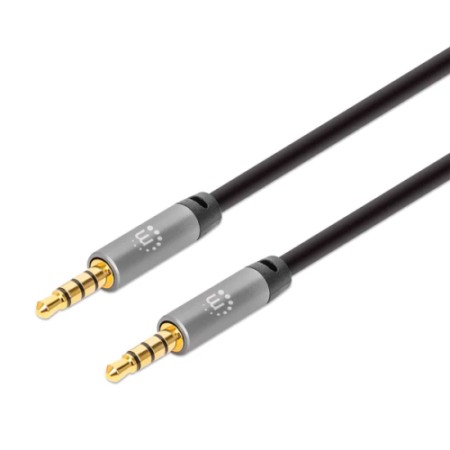 CABLE MANHATTAN AUDIO ESTEREO 5 0MM M-M 5 0M NEGRO PLATEADO 356015