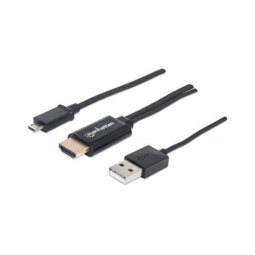 CABLE MHL MANHATTAN DE MICRO USB A HDMI CON USB-AP ALIMENTACION 151498