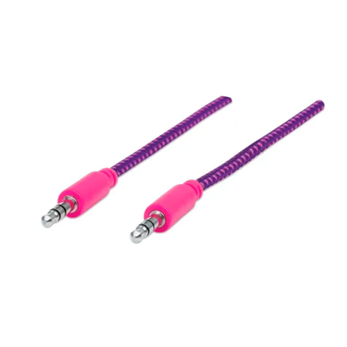 CABLE STEREO MANHATTAN M-M STEREO 1 8M TEXTIL MORADO ROSA 352833