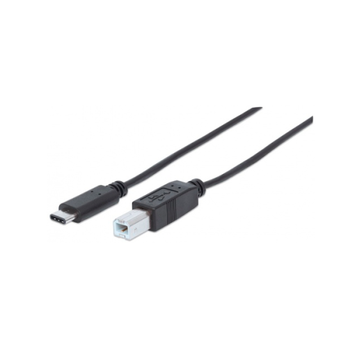 CABLE USB-C MANHATTAN V2 0 C-B M-M 2 0MTS NEGRO 3 0A 480MBPS 354950