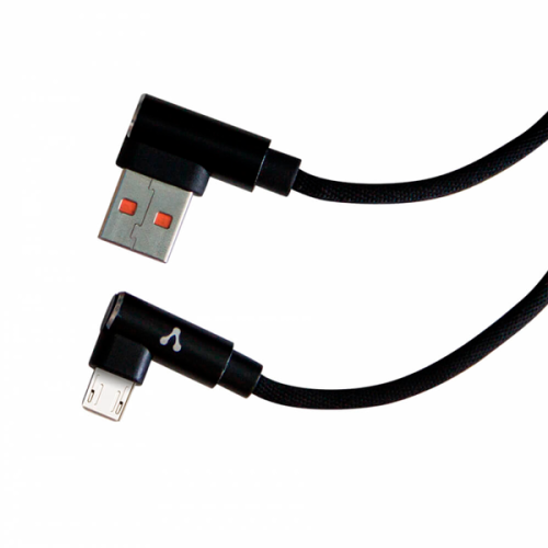 CABLE VORAGO CAB-305 USB A MICRO USB 2 4A 90 GRADOS NEGRO