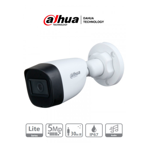 CAMARA DAHUA BALA DE 5 MPX MICROF LENTE 2 8MM IR 30 MTS STARLIGHT IP67 DH-HAC-HFW1500CN-A-0280B-S2 