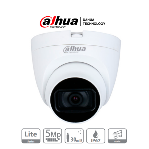 CAMARA DAHUA DOMO 5 MP MICROFONO 2 8MM P67 DH-HAC-HDW1500TLQN-A 