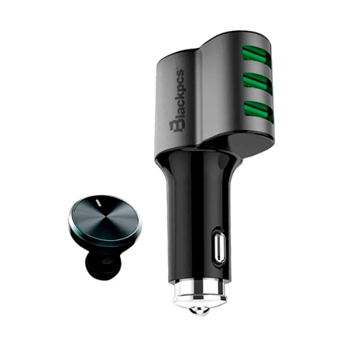 CAR CHARGER BLACKPCS 3 PUERTOS USB MANOS LIBRES NEGRO EPI053BT-BL 