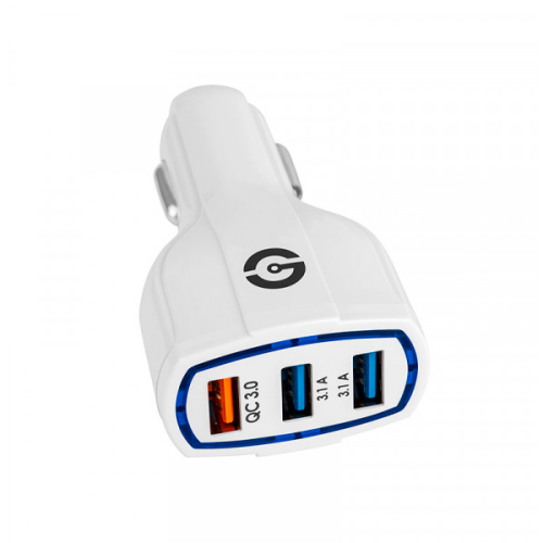 CARGADOR PARA COCHE GETTTECH GCC-30FC-01 VOLSTOK 3 PUERTOS USB