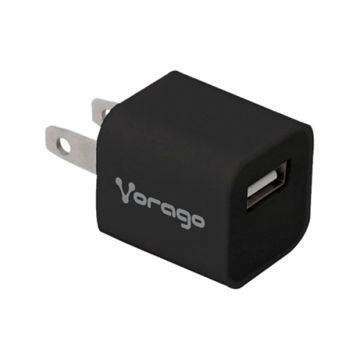 CARGADOR PARA PARED VORAGO 1 PUERTO USB NEGRO BLISTER AU-105-BK 