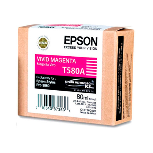 CARTUCHO EPSON STYLUS PRO T580 MAGENTA VIVID 3800/3880 80ML (T580A00)