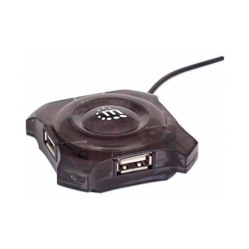 CONCENTRADOR MINI HUB MANHATTAN USB 4 PTOS NEGRO 162272