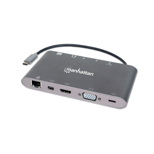 CONVERTIDOR MANHATTAN 152808 VIDEO USB-C A HDMI DPMINI SVGA RJ45 3 5MM