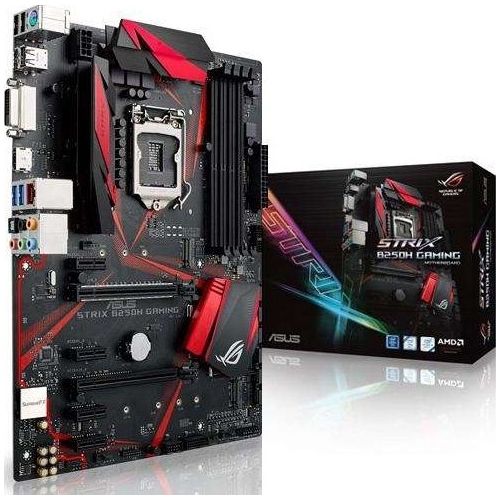 MOTHERBOARD ASUS ROG STRIX B250H GAMING, LGA1151 7ma/6a GENERACION Core i7/i5/I3/PENTIUM CHIPSET B250, 4x DIMM DDR4 MAX 64 GB, MULTI VGA, HDMI, DVI-D. SUPPORT WINDOWS 10, 8.1, 7 32/64 BITS