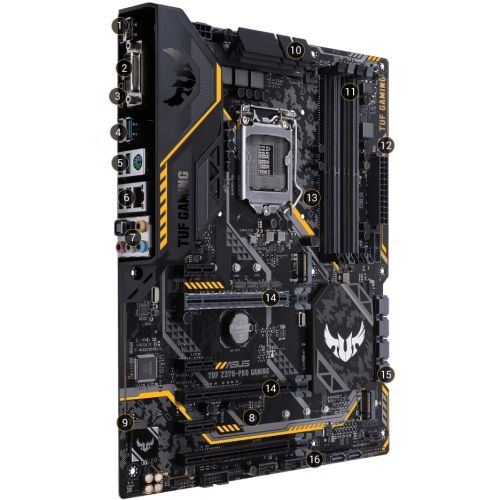MOTHERBOARD ASUS TUF Z370-PRO GAMING LGA1151 8va GENERACION 4xDIMM DDR4 2133 MAX 64GB 1xHDMI 1xDVI-D ATX SOPORTA WINDOWS 10 64-bit