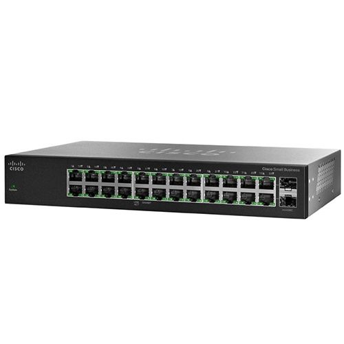 SWITCH CISCO,COMPACT 24PTOS GE + 2PTOS Mini-GBIC,NO ADMIN(SG112-24-NA)