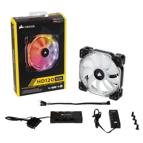 VENTILADOR CORSAIR HD120 RGB 120MM C/CONTOLADOR CO-9050066-WW