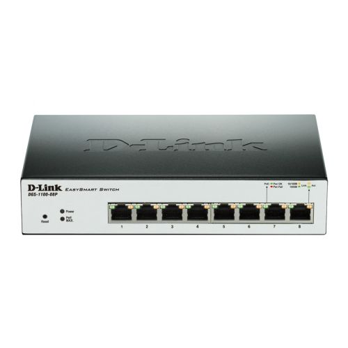 SWITCH GIGABIT DE 8 PUERTOS/EMPRESARIAL/EASY SMART/POE/DGS-1100-08P