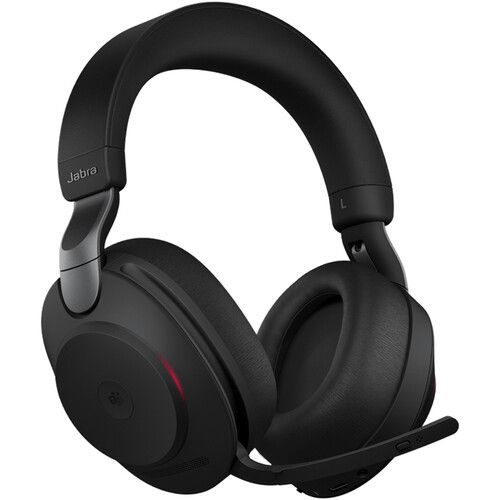 DIADEMA Jabra Evolve2 85 Noise-Canceling Wireless Over-Ear Headset with Stand (Microsoft Teams, USB Type-C, Black)