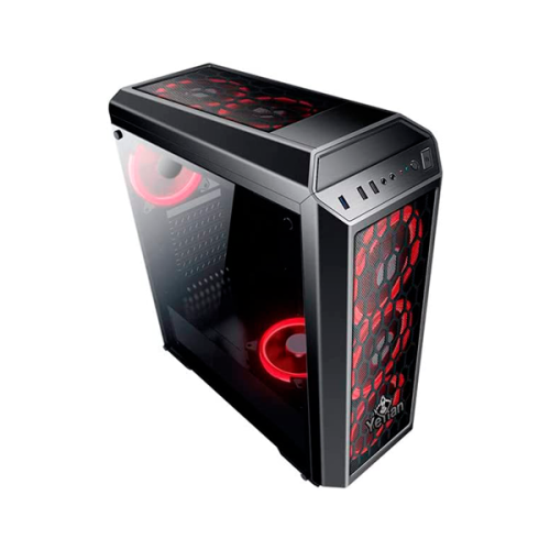 GABINETE YEYIAN GAMER YNH-B2101 BLADE 2101 LAT ACRIL MESH 1 VEN LED NG
