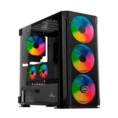 GABINETE YEYIAN YGH-49703 HOLLOW 2500 ATX 3VENT ARGB MESH USB NEGRO