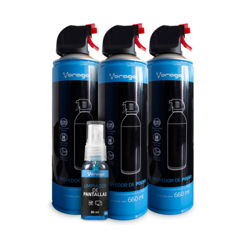 KIT 3PZ AIRE COMP VORAGO CLN-300 1 LIMPIADOR PANTALLAS KIT3-PCLN-300