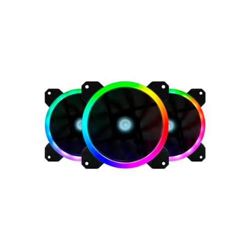 KIT DE 3 x VENTILADORES GAME FACTOR CONTROLADOR DOBLE ANILLO FKG400