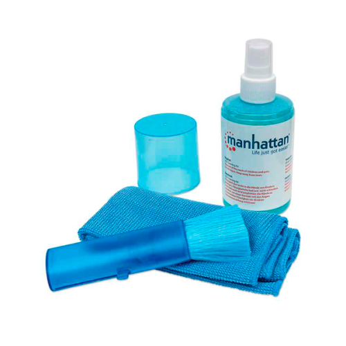 LIMPIADOR MANHATTAN LCD KIT 200ML MICROFIBRA Y BROCHA 421027