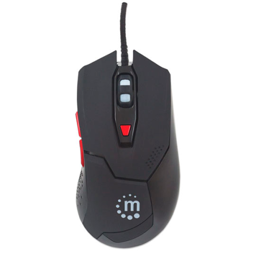 MOUSE OPTICO GAMING NEGRO DPI AJUSTABLES LUZ LED MANHATTAN 176071