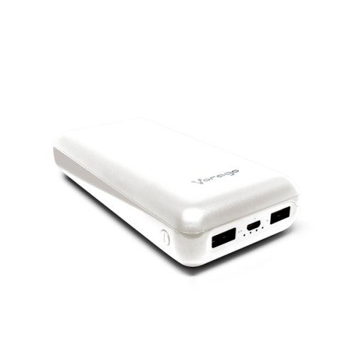 POWER BANK VORAGO PB-550 20 000 mAh 2 PUERTOS 1A 2 1A BLANCO