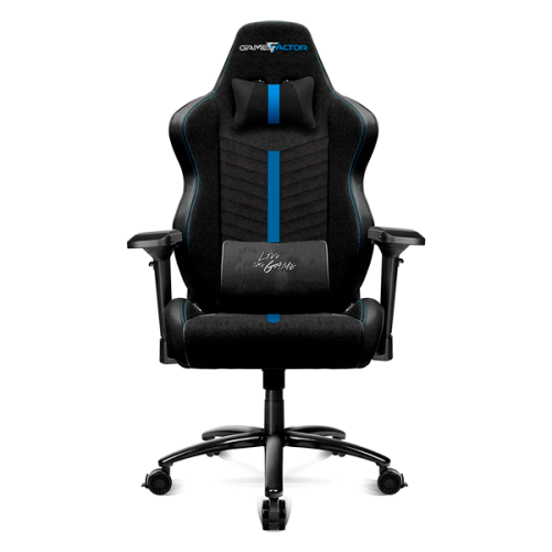 SILLA GAME FACTOR TELA RECLINABLE 4D METAL NEGRO AZUL CGC601-BL