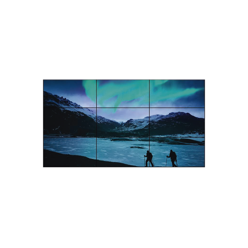 Videowall 3x3 con 10 pantallas FullHD de 55, controlador versión 6 y gabinetes para instalación sobre piso