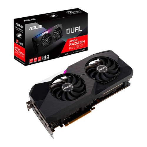 TARJETA DE VIDEO ASUS DUAL-RX6700XT-12G 12GB GDDR6 HDMI DP