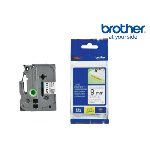 CINTA BROTHER TZES121 NEGRO SOBRE TRANSPARENTE 9 MM ER 